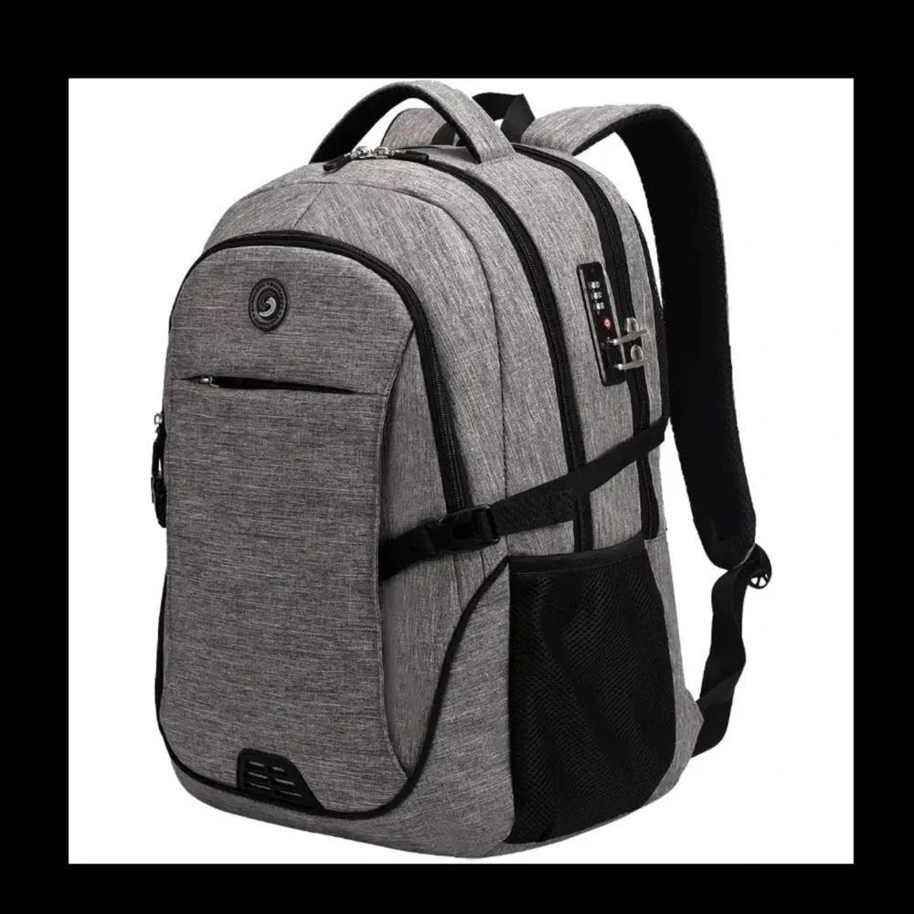 NWT Anti-Theft Laptop Backpack w/USB Port & Lock Fits 17” Laptop Travel, Work